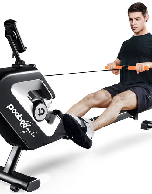 Load image into Gallery viewer, Row Machine Magnetic Rowing Machine Indoor Foldable Rower with 8 Level Adjustable Quiet Magnetic Resistance, Ergonomic Seat &amp; LCD Monitor Cardio Exercise Training Max Weight 350 Lbs
