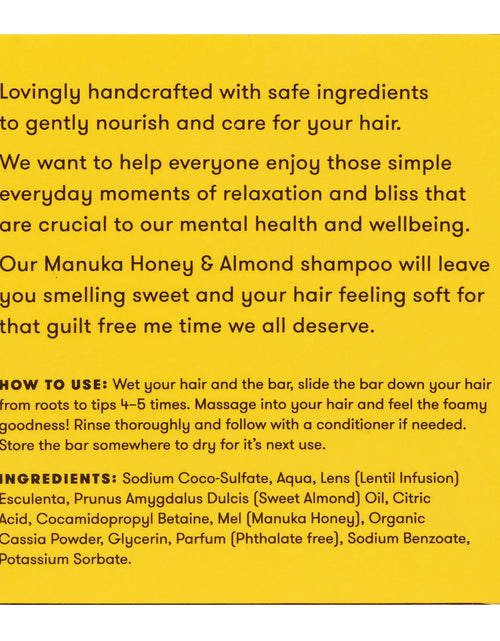 Load image into Gallery viewer, Shampoo Bar Manuka Honey &amp; Almond for Regular Hair 2.29Oz
