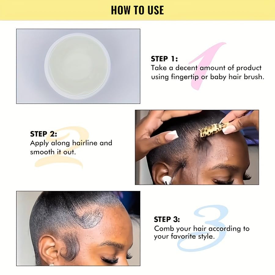 GZE Black Castor Oil Edge Gel Extra Hold Braid, Loc, Twist - Tames Frizz & Controls Edges for Women 4C Hair