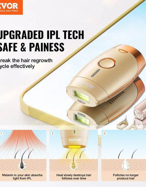 Load image into Gallery viewer, VEVOR IPL Hair Removal, Permanent Hair Removal for Women and Men, Auto/Manual Modes &amp; 5 Adjustable Levels, Painless At-Home Hair Removal Device for Legs, Armpits, Bikini Line, Whole Body
