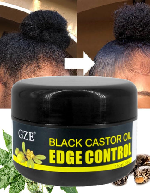 Load image into Gallery viewer, GZE Black Castor Oil Edge Gel Extra Hold Braid, Loc, Twist - Tames Frizz &amp; Controls Edges for Women 4C Hair
