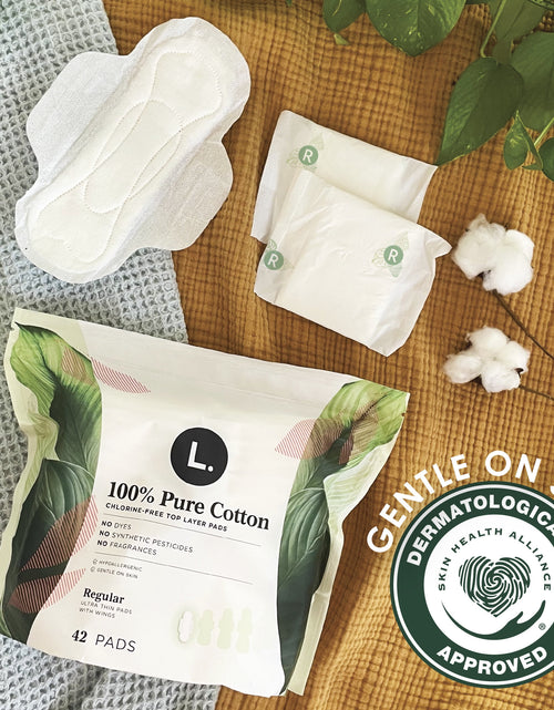 Load image into Gallery viewer, Ultra Thin Pads for Women, Regular, 100% Pure Cotton Top Layer 42 Ct
