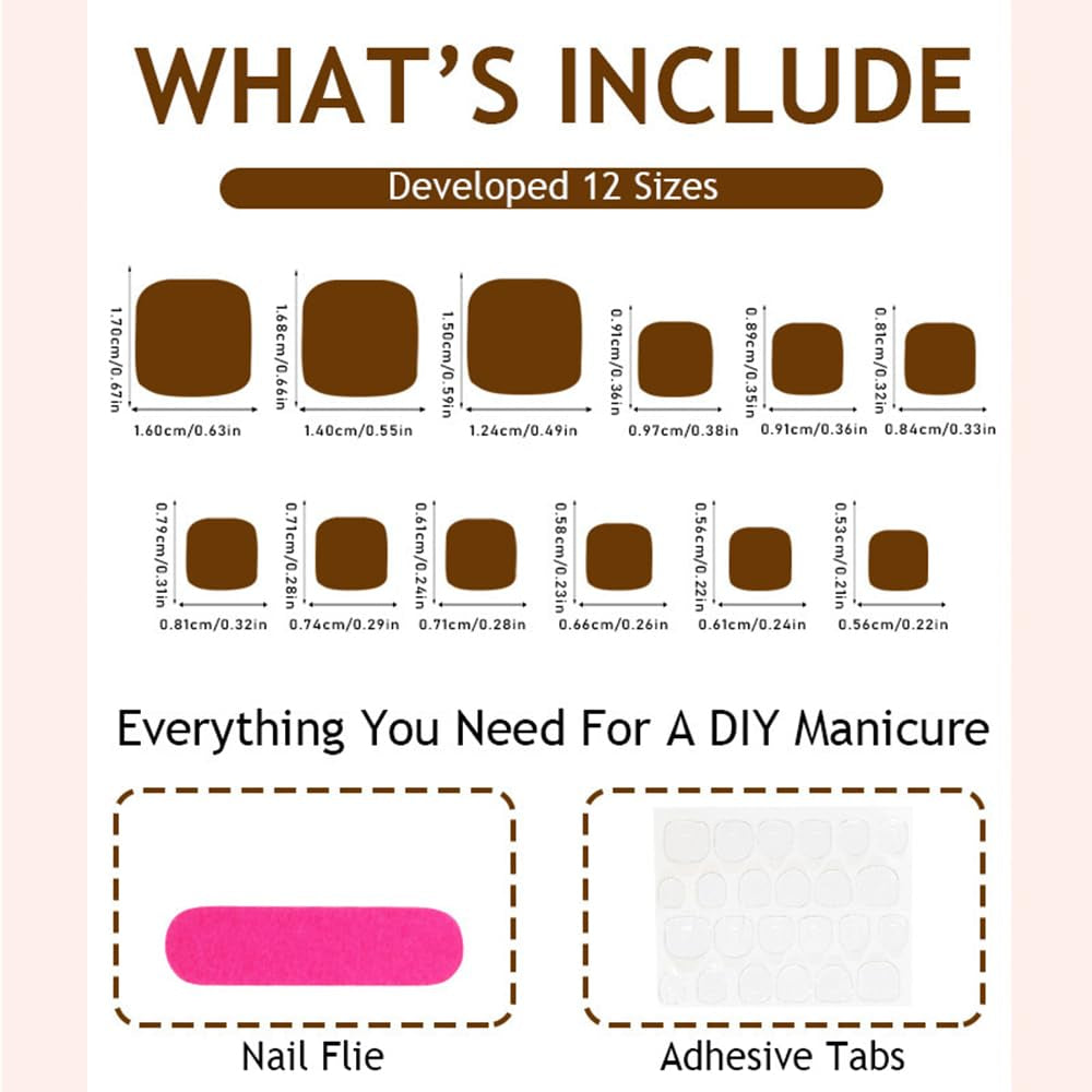 Pink Square Press on Nails Long & Press on Toenails Set -  Flower French Fake Nails Press Ons Nail Art Tips Glue on Nails Full Cover False Toe Nails with Design Stick on Nails Acrylic Nail Kit