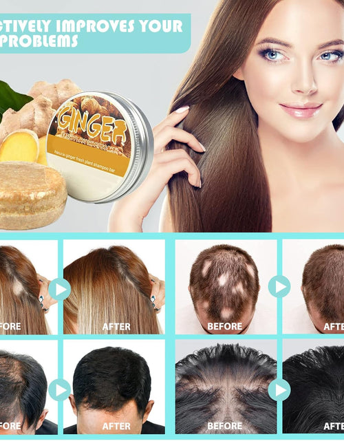 Load image into Gallery viewer, Ginger Shampoo Bar for Hair Regrowth and Growth - 3 Pcs Natural Organic Soap Bar Promotes Hair Growth
