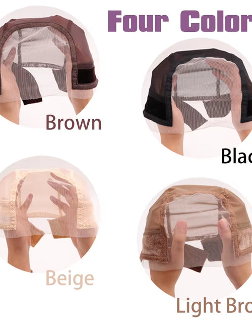 Load image into Gallery viewer, Female Headband Wig Cap Hd Lace Wig Cap for Wig Making U Part Wig Caps with Adjustable Velvet Wig Grip to Wear Wig Nude Hair Net
