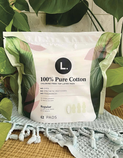 Load image into Gallery viewer, Ultra Thin Pads for Women, Regular, 100% Pure Cotton Top Layer 42 Ct
