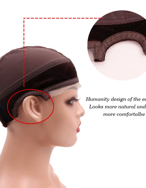 Load image into Gallery viewer, Female Headband Wig Cap Hd Lace Wig Cap for Wig Making U Part Wig Caps with Adjustable Velvet Wig Grip to Wear Wig Nude Hair Net
