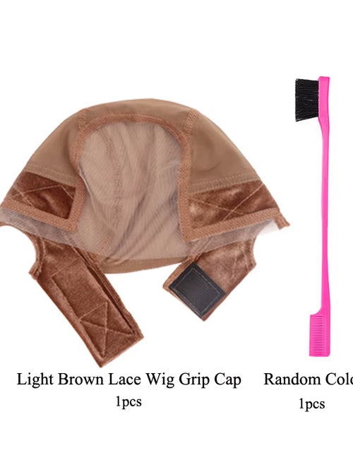 Load image into Gallery viewer, Female Headband Wig Cap Hd Lace Wig Cap for Wig Making U Part Wig Caps with Adjustable Velvet Wig Grip to Wear Wig Nude Hair Net
