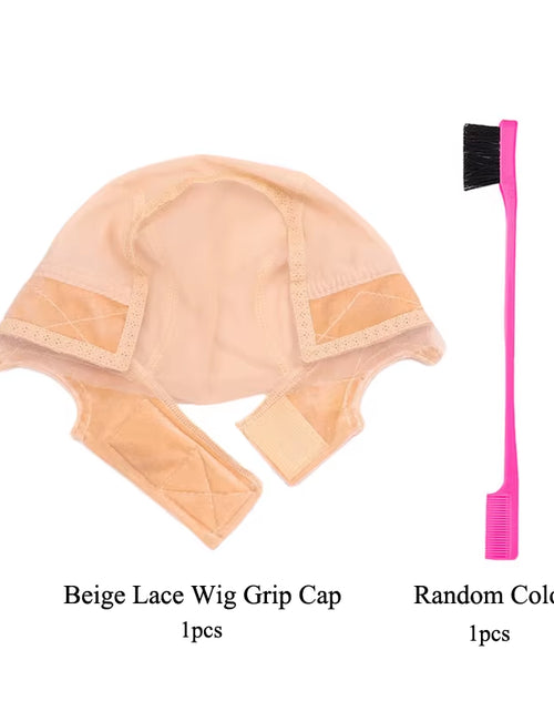 Load image into Gallery viewer, Female Headband Wig Cap Hd Lace Wig Cap for Wig Making U Part Wig Caps with Adjustable Velvet Wig Grip to Wear Wig Nude Hair Net

