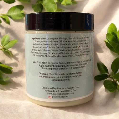 Moringa Deep Conditioner Infused Onion -  Promotes Strengthening, Prevents Loss - Protect and Nourish Your Hair Health - Intense Moisture to Soft, Smooth Strands - 8Oz