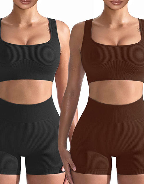 Load image into Gallery viewer, Workout Sets for Women 2 Piece, Cute YOGA Workout Set, Two Piece Workout Outfits,2 Pack

