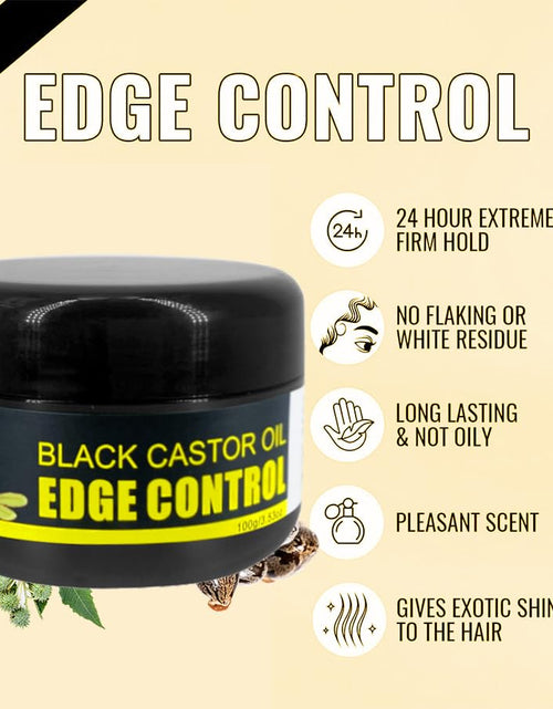 Load image into Gallery viewer, GZE Black Castor Oil Edge Gel Extra Hold Braid, Loc, Twist - Tames Frizz &amp; Controls Edges for Women 4C Hair
