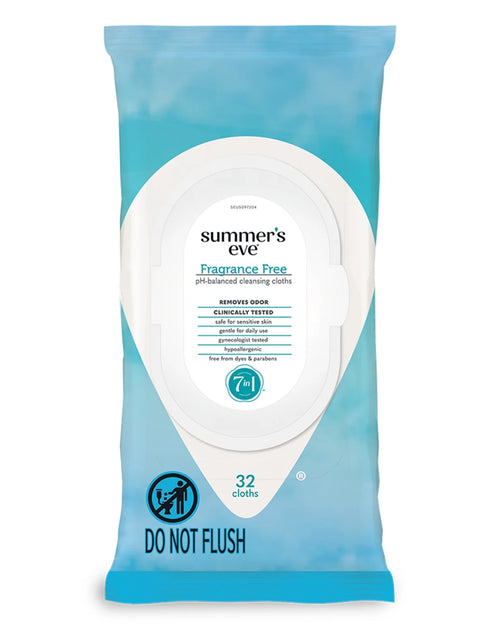 Load image into Gallery viewer, Summer’S Eve Fragrance Free Gentle Daily Feminine Wipes, Removes Odor, Ph Balanced, 32 Ct
