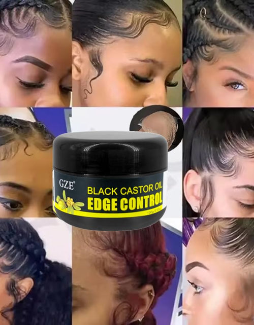 Load image into Gallery viewer, GZE Black Castor Oil Edge Gel Extra Hold Braid, Loc, Twist - Tames Frizz &amp; Controls Edges for Women 4C Hair
