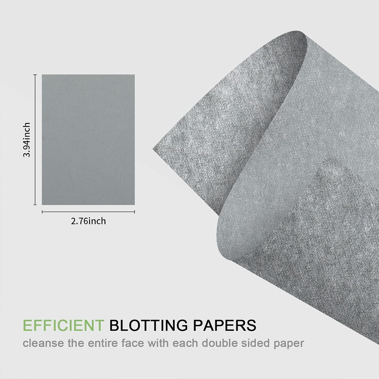 100 Count Natural Bamboo Charcoal Blotting Papers Organic Facial Oil Absorbing Sheets for Oily Skin Care Daily Oil Control Linen Tissues (100 PCS/PK, 1 PK)