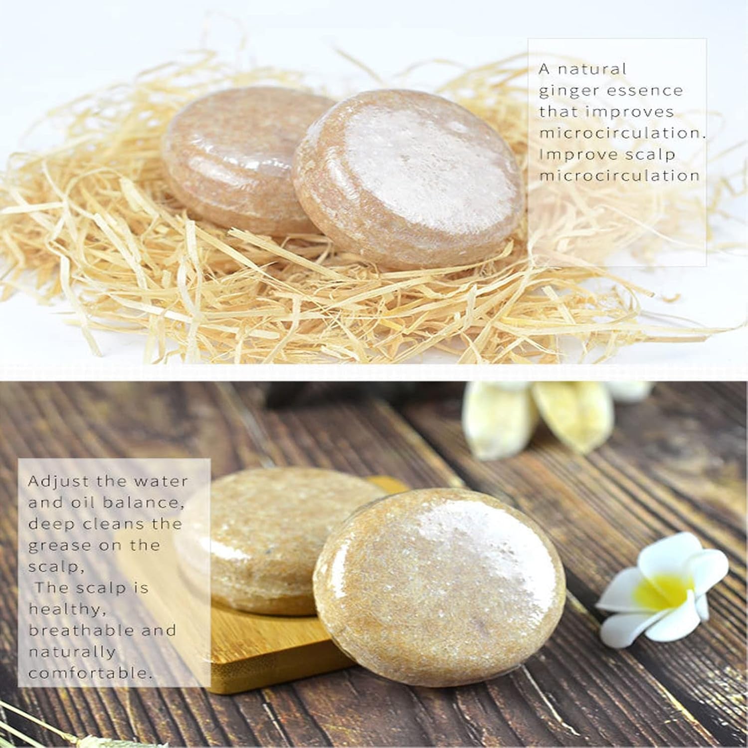Ginger Shampoo Bar for Hair Regrowth and Growth - 3 Pcs Natural Organic Soap Bar Promotes Hair Growth