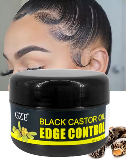 Load image into Gallery viewer, GZE Black Castor Oil Edge Gel Extra Hold Braid, Loc, Twist - Tames Frizz &amp; Controls Edges for Women 4C Hair
