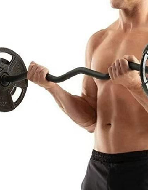 Load image into Gallery viewer, Fitness Olympic EZ Curl Bar 47Inch/86Inch(7Ft)- (350Lb/1500Lb) Curling Bar for Gym Strength Training Chrome Sleeves Solid Steel Barbell Weight Lifting Bar for Bicep Curls and Triceps Extensions
