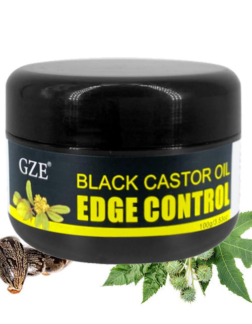 Load image into Gallery viewer, GZE Black Castor Oil Edge Gel Extra Hold Braid, Loc, Twist - Tames Frizz &amp; Controls Edges for Women 4C Hair
