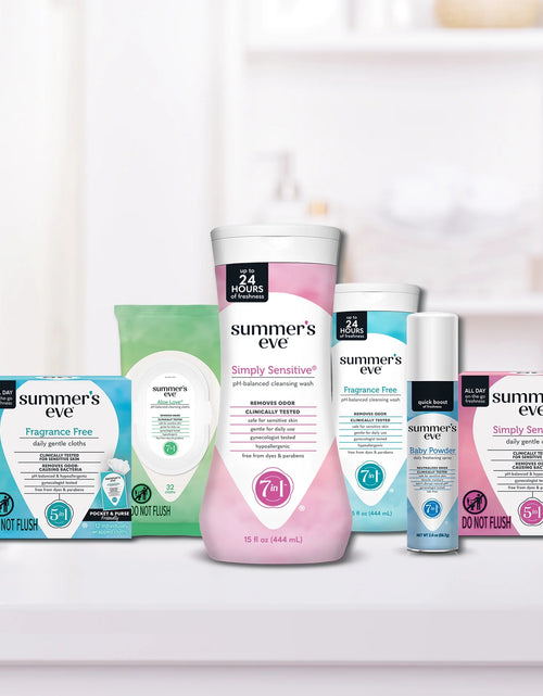 Load image into Gallery viewer, Summer’S Eve Fragrance Free Gentle Daily Feminine Wipes, Removes Odor, Ph Balanced, 32 Ct
