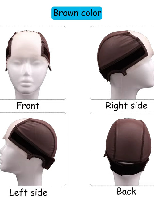 Load image into Gallery viewer, Female Headband Wig Cap Hd Lace Wig Cap for Wig Making U Part Wig Caps with Adjustable Velvet Wig Grip to Wear Wig Nude Hair Net
