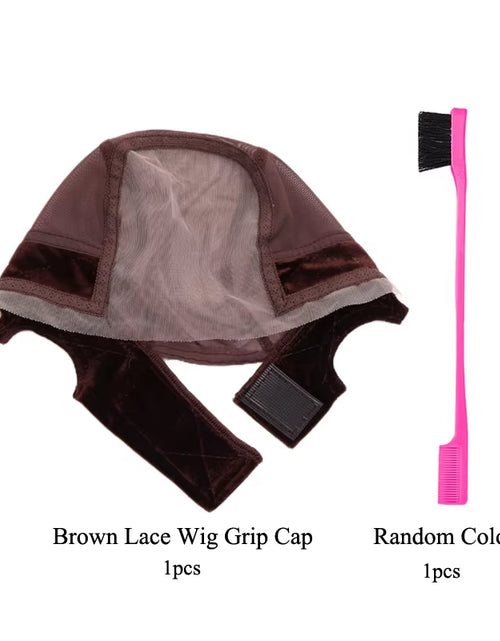 Load image into Gallery viewer, Female Headband Wig Cap Hd Lace Wig Cap for Wig Making U Part Wig Caps with Adjustable Velvet Wig Grip to Wear Wig Nude Hair Net
