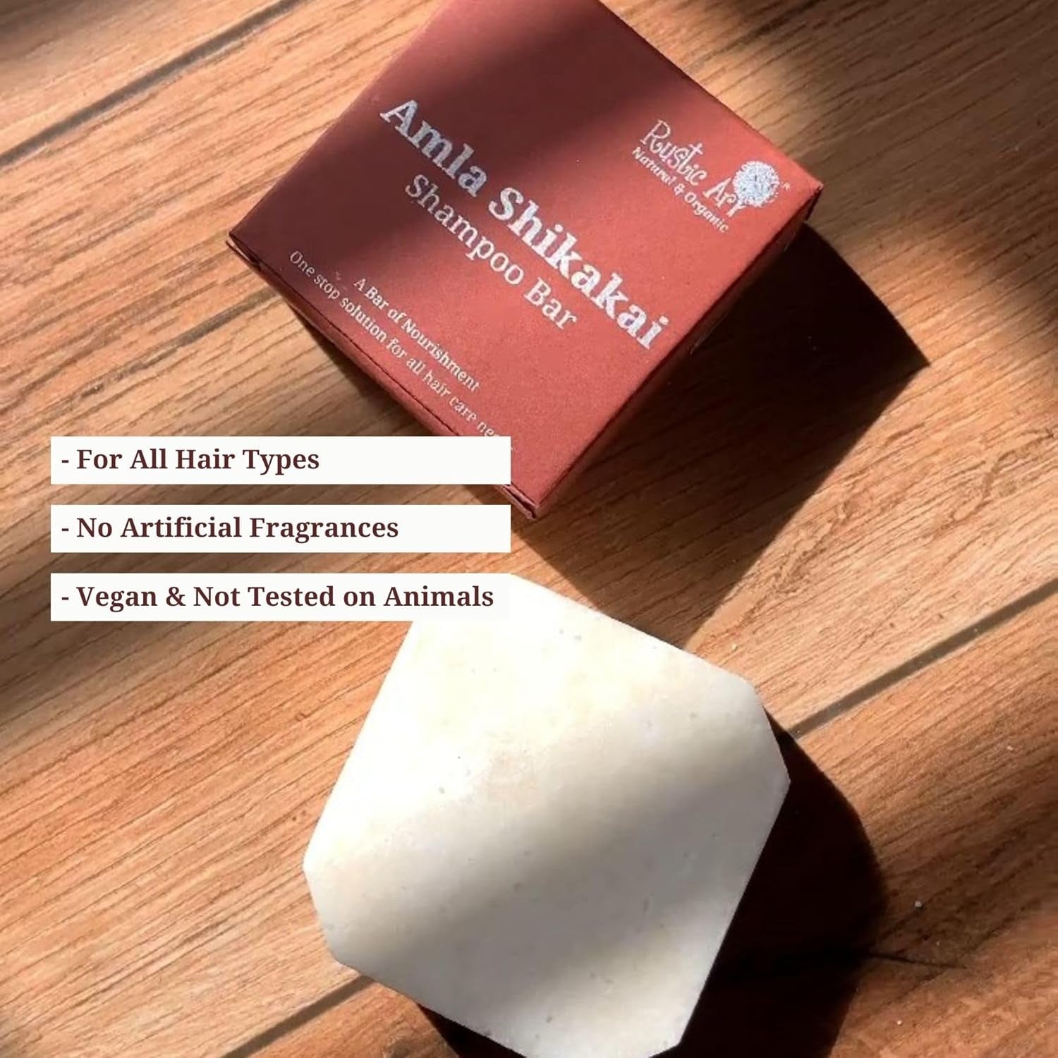 Amla Shikakai Organic Shampoo Bar | Methi (Fenugreek), Ginger, Mango Butter | Detangles | Sulfate, Paraben & Added Fragrance Free | Natural & Organic Essential for Women & Men | 2.65 Oz