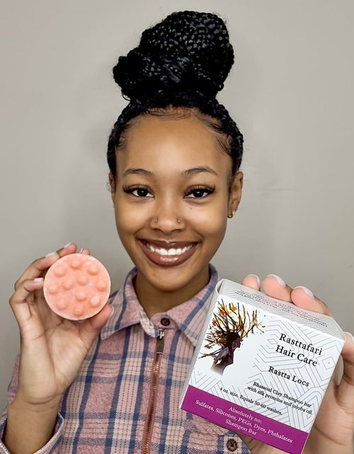 Load image into Gallery viewer, Rastta Locs Organic Loc Shampoo Bar with Conditioners Made for Locs, Braid, Dreadlocks – Remove Product Buildup &amp; Residue Simply with the Aid of Rhassoul Clay. Sulfate and Silicone Free (4Oz/120G)
