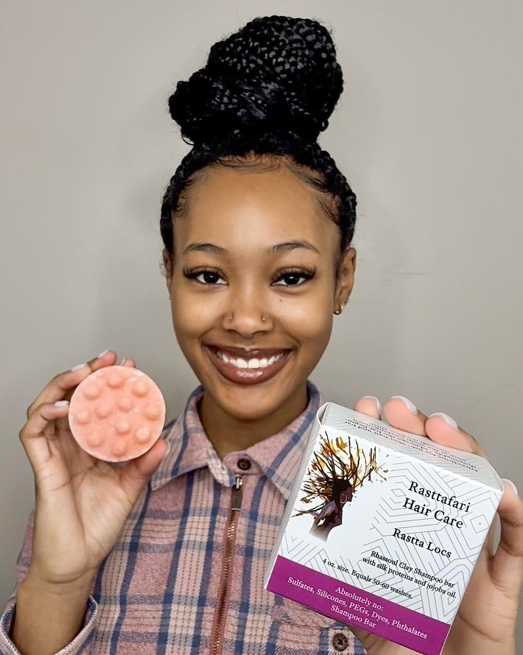 Rastta Locs Organic Loc Shampoo Bar with Conditioners Made for Locs, Braid, Dreadlocks – Remove Product Buildup & Residue Simply with the Aid of Rhassoul Clay. Sulfate and Silicone Free (4Oz/120G)