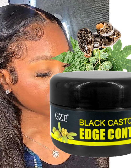 Load image into Gallery viewer, GZE Black Castor Oil Edge Gel Extra Hold Braid, Loc, Twist - Tames Frizz &amp; Controls Edges for Women 4C Hair
